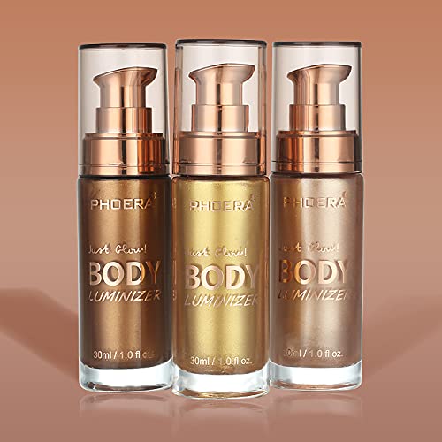 Huaqing 2 Pack Body Luminizer, High Gloss Waterproof Body Luminizer Glitter Face Shimmer Moisturizer Lotion Tan Cream Foundation Makeup Bronzer thumb #5