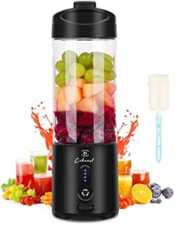 COKUNST Portable Blender for Smoothies and Shakes, 18 Oz Personal Blender with 6 Blades and Type-C Rechargeable, Fruit Juicer Mini blender Portable Mixer Cup with Ice Tray for Travel Sports Kitchen
