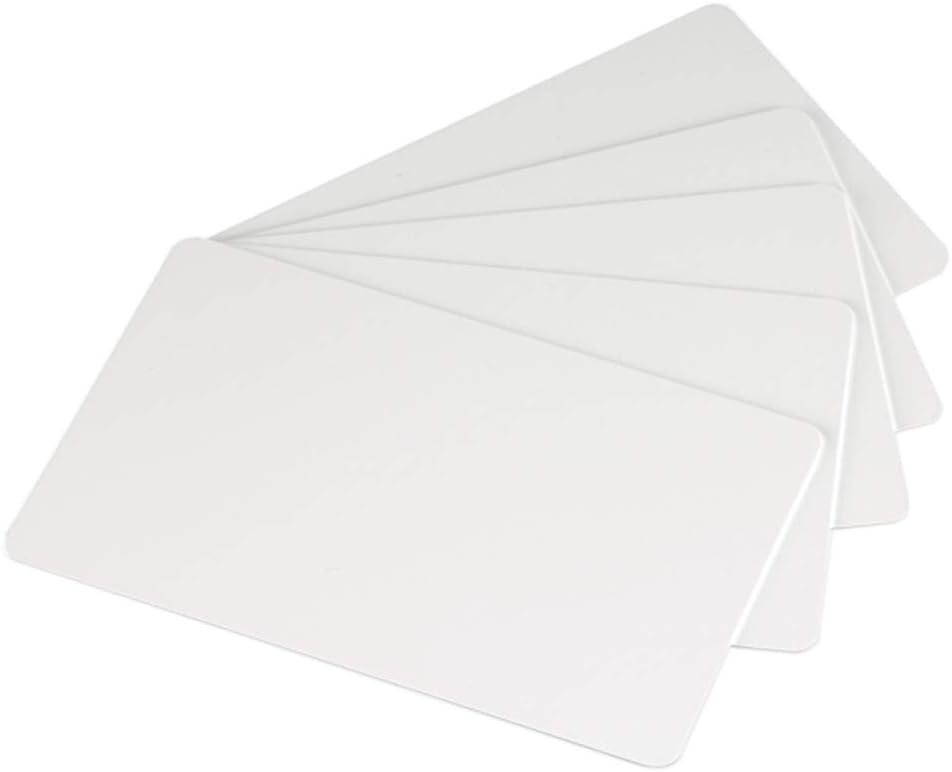 ID Zone Premium White Blank Plastic CR80 30 Mil PVC Cards for ID Badge Printers (500 Pack)