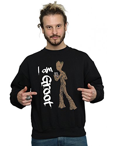 Marvel Men's Avengers Infinity War Graffiti Groot Sweatshirt Black Medium