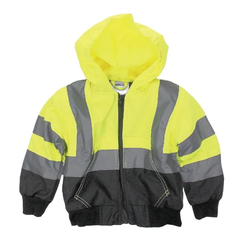 Hi-Vis Children’s Full Zip Hoodie – Safety Reflective Jacket for Kids, Hooded Sweatshirt 6
