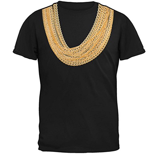 Chaînes en Or Noir T-Shirt de qualité supérieure pour adulte élégant