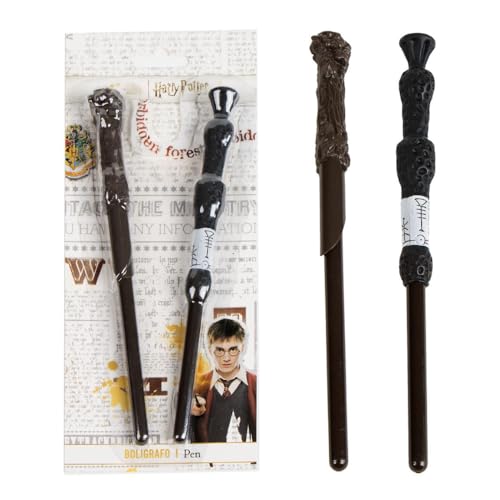 Juego de bolígrafos Harry Potter 2 piezas bolígrafo bolígrafos coleccionables varita de ron y varita de saúco idea regalo