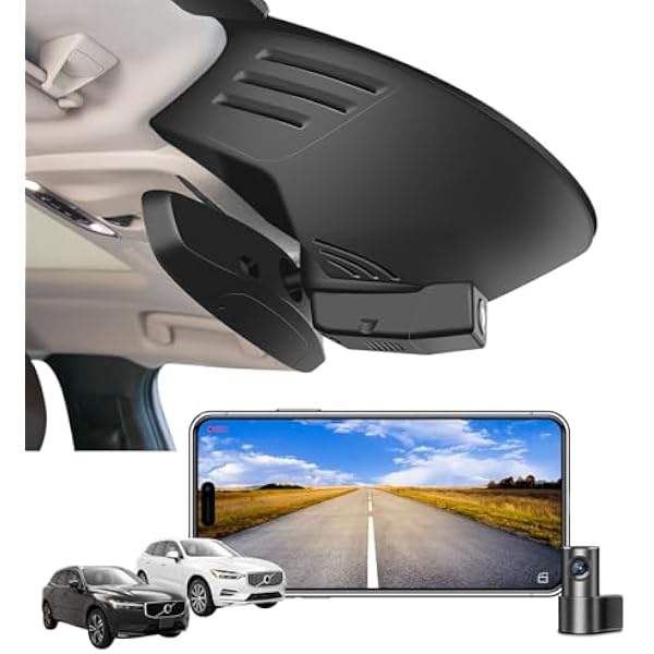 MANGOAL 4K+1080P Kamera samochodowa Przodu i Tyłu,Wygląd OEM Dash Cam, Dotyczy do Volvo XC60 2018 2019 2020 2021(Model C),T5 T6, Nagrywanie w pętli,Czujnik G,WiFi & App,Łatwy w instalacji,Karta 128 GB