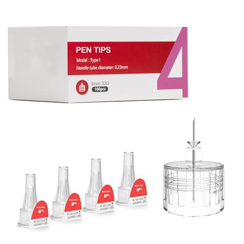 Image of Pen Tips 32G 4MM (100 Pack), Ultra Fine Universal Fit, Sterile Extra-Thin Wall, Comfortable