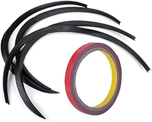 beler 4pcs 73cm Universal Car Truck Carbon Fiber Rubber Wheel Eyebrow Protector Lip Sticker Trim Fender Flare Anti-Scratch