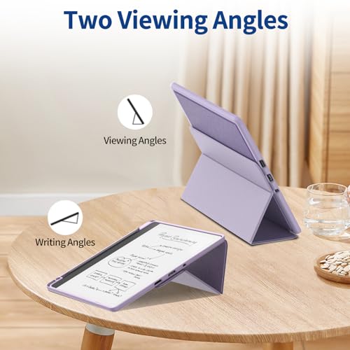 Image of Sanyetral Trifold Protective Case with Auto Sleep Wake, Incompatible with TCL Nokia -Purple