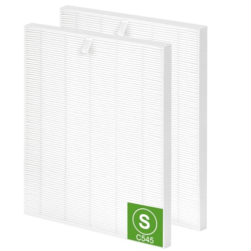C545 True HEPA Replacement Filter S Compatible with Winix C545 Air Purifier, Replaces Part # 1712-0096-00 and 2522-0058-00 - H13 True HEPA Filter Only 2 Pack by SCORATE - Used condition - CA$23.75
