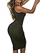 BEAGIMEG Women's Sexy Bodycon Sleeveless Basic Solid Casual Tank Club Midi Dress Olive