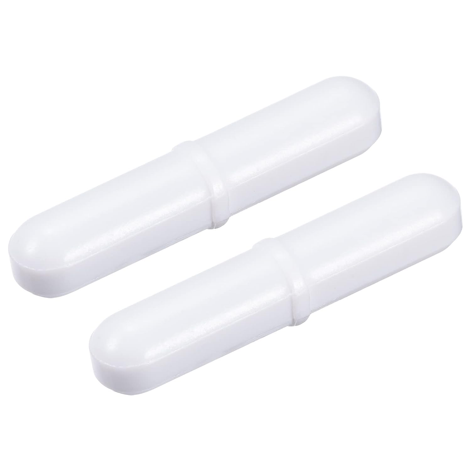 MECCANIXITY Magnetic Stirrer Mixer Stir Bar Rod 70mm(2.76") with Ring Shape PTFE Coating Magnet White for Laboratory Pack of 2