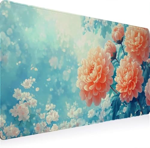 Tapis de souris XXL 900x400 pour gamer et bureau au motif plante