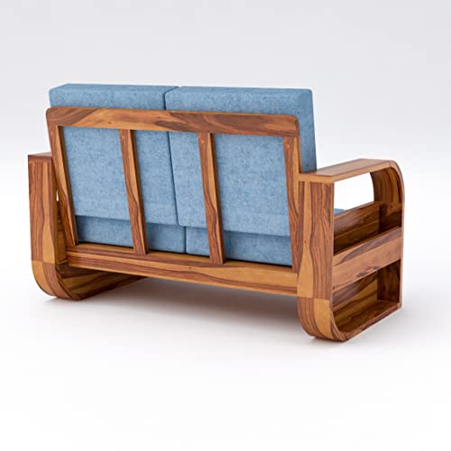 Image of Douceur Furnitures Solid Sheesham Wood 2 Seater Sofas | Two Seater Sofa for Living Room, Cafe, Office | (Design-6)