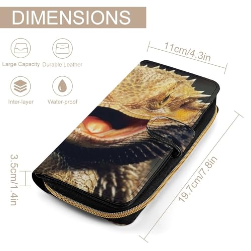 Cool Bearded Dragon Lizards Wallet PU Leather Purse Coin Pocket Credit Card Holder Clutch Gifts for Women Men2
