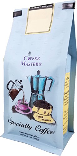 Coffee Masters Flavored Coffee, Hazlenut Creme, Ground, 12-Ounce Bags (Pack of 4)