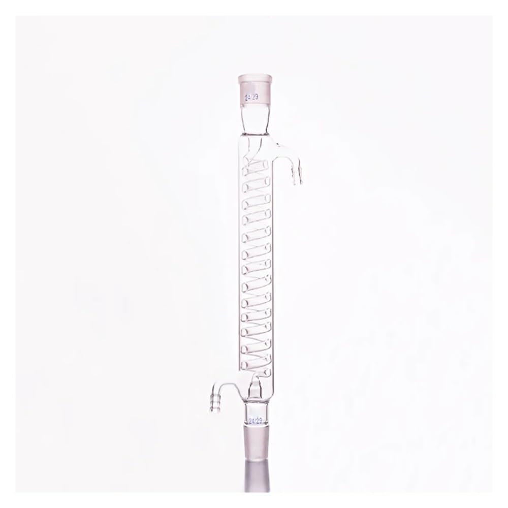 Cristalería de Laboratorio Condensador en espiral de 400 mm de longitud con tubo interior en espiral y boca esmerilada estándar 24/29