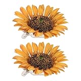 Embrasses de rideaux à pince : le délicat motif tournesol de ces embrasses s'harmonise parfaitement avec la décoration de votre chambre, salon ou bureau