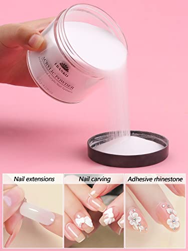 Ebanku Clear Acrylic Powder, 120G/4.23Oz Acrylic Powder Large Capacity Professional Acrylic Nail Powder For Nail Acrylic Extension, Nail Carving, Long-Lasting, No Nail Lamp Needed #TOP3