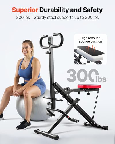 Image of VEVOR Squat Machine, Deep Squat Rowing Machine for Home, Easy Setup & Foldable Exercise Equipment, Glute Trainer Machine with 2 /3 High-Strength Resistance Bands, Glutes & Leg Home Workout Machine