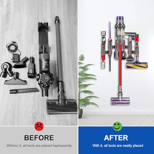 Image of 2 PCS Storage Bracket Holders Accessories Holder for Dyson V7 V8 V10 V11 V12 V15 Outsize Cordless Stick Vacuum Cleaner, Docking Station Wall Mount Attachments