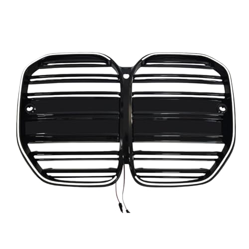 M4 Style LED White Light Car Front Bumper Grills Glossy Black Kidney Grille Compatible For BMW 4 Series G22 G23 430i 435i M440i 2020-2025