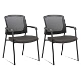 CLATINA Office Reception Guest Chair Mesh Back Stacking with Ergonomic Lumbar Support and Thickened