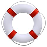 20 Inch Safety Life Preserver Ring Buoy for Swimming, Swim Foam Ring - Pool Safety Throw Rings, Rescue Lifeguard Wall Decoration (Red)