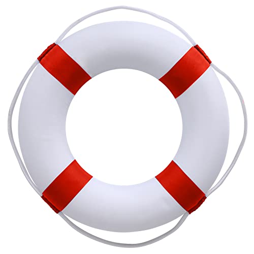 20 Inch Safety Life Preserver Ring Buoy for Swimming, Swim Foam Ring - Pool Safety Throw Rings, Rescue Lifeguard Wall Decoration (Red)