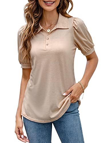 Lomon Women's Summer Polo Shirt Short Sleeve Polo Shirts For Women Apricot Xl #TOP23