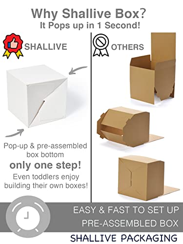 Shallive 4X4X4 Inch 50 Pcs White Boxes Small Gift Boxes With Lids For Ornament Paper Mug Gift Boxes Individual Cupcake Boxes Craft Boxes Candle Packaging Empty Cube Box For Customer Advent Calendar Wedding Birthday Party Favor #TOP1