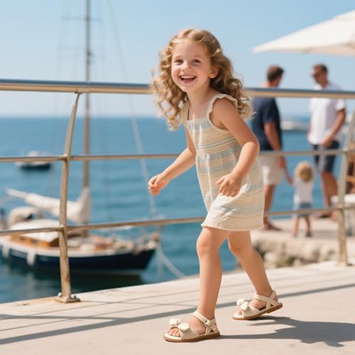 Image of Girls Dress Sandals Comfy Hook and Loop Summer Shoes for Toddlers
