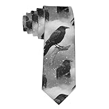 SVEFDOC Men's Fashionable Gothic Crow Raven Bird Necktie - Lightweight Skinny Wedding Ties Necktie Party Tie for Dinner Party Groom, Uniform