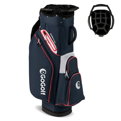 Tangkula Golf Cart Bag with 14-Way Divider Top, Navy