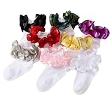 TONGXiNHUA and three Chinese characters 8 Pairs Girls Ruffle Socks Princess Socks for Newborn/Infant/Toddler (M)