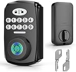 Keyless Entry Door Lock Deadbolt Fingerprint Door Lock - PHYSEN Smart Deadbolt Set for Front Door - Electronic Digital Keypad Lock - Biometric- Auto Lock - Easy Installation