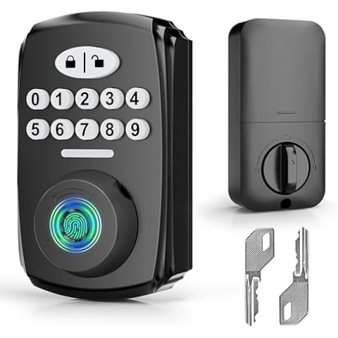 Fingerprint Door Lock - Keyless Entry Door Lock Smart Deadbolt Lock - Electronic Digital Keypad Lock - Smart Locks for Front Door - Auto Lock - Easy Installation Cover