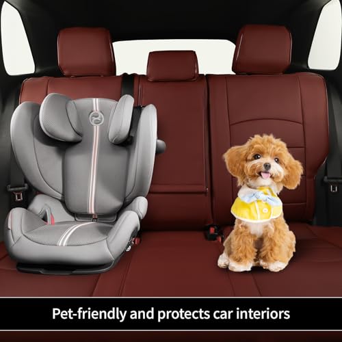 Image of EKR Rav4 Seat Covers Custom Fit for Toyota Rav4 (Hybrid) SE /XSE 2026,Car Seat Cover Full Set for SUV,Factory-Style Interior Upgrade, Easy-Wipe Protection,Faux Leather(Burgundy)