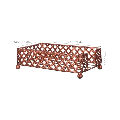 Organizador Rectangular de Metal Forjado Vintage para Toallas de Papel 3