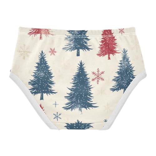 Pattern Toddler Girls Underwear 2t Cotton Girl Panties Cute Red Blue Christmas Trees Beige Kids Undies Briefs2