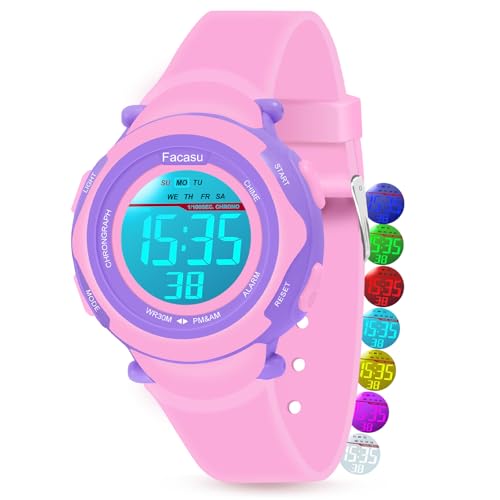 Image of Kids Digital Watch for Girls Boys,Children's Waterproof Colorful Light UP Outdoor Sport Watch with Stopwatch Alarm-Kids Gifts for Girls Boys