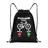 GTTDFASJ Kordelzug Turnbeutel Mountain Bike Is Calling Tragbarer Gym Sports Sackpack MTB Fahrrad...