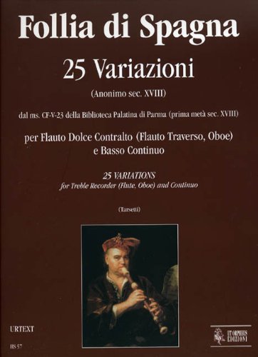 Ut Orpheus ANONYMOUS 18TH CENTURY - FOLLIA DI SPAGNA - TREBLE RECORDER AND BC Classical sheets Recorder Sheet music