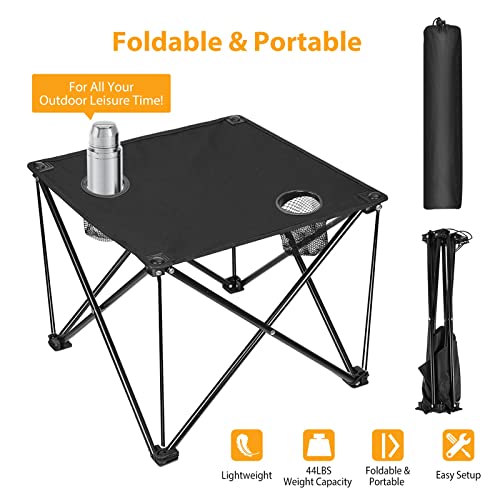 Moclever Foldable Camping Table, Small Ultralight Portable Table With Carry Bag & Cup Holder Perfect For Outdoor, Picnic, Bbq, Cooking, Festival, Beach, Home Use #TOP4