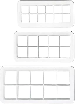 3Pcs White Square Cookie Cutter Set, Baking Tools Accessories, Multi-Size Stainless Steel Cutters Baking Supplies, Multi-Size Stainless Steel Cutters Baking Supplies, Geometric Baking Tools Cake