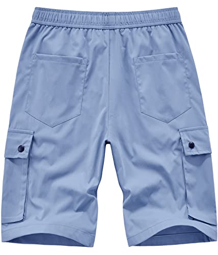 Vtuaol Women's Casual Cargo Short Elastic Waist Relaxed Fit Shorts With Drawstring Light Blue Us Xl #TOP3