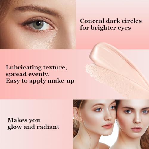 AUYAO Corrector Ojeras 10gr/0.35 oz., Corrector Maquillaje con 1 Brocha para Corrector, Under Eye Brightener, Correctores de Fórmula Ligera, Cubre Imperfecciones, Ilumina y Corrige Ojeras - imagen 4