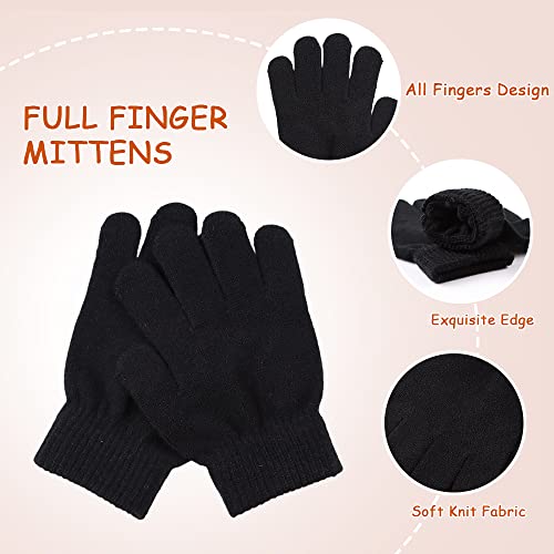 Image of Yuoahcn Kids Winter Beanie Hat Scarf Gloves Set Knit Warm Toddler Winter Cap Gloves Neck Warmer for Boys Girls 1-8 Year