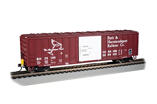 Bachmann Trains - 50' Outside Braced Box Car with Flashing End of Train Device - Bath & HAMMONDSPORT #25105 - HO Scale