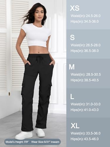 Tapata Tall Womens 37" Inseam Cargo Dance Pants Long Length Hiking Joggers Travel Athletic Sweatpants, Black, XL — view 5