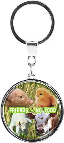 Preisvergleich Produktbild metALUm / Schlüsselanhänger Rund Metall Nutztiere Vegetarier - Veganer 6608024