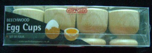 Image of Apollo Set of 4 Beech Egg Cups wooden beechwood
